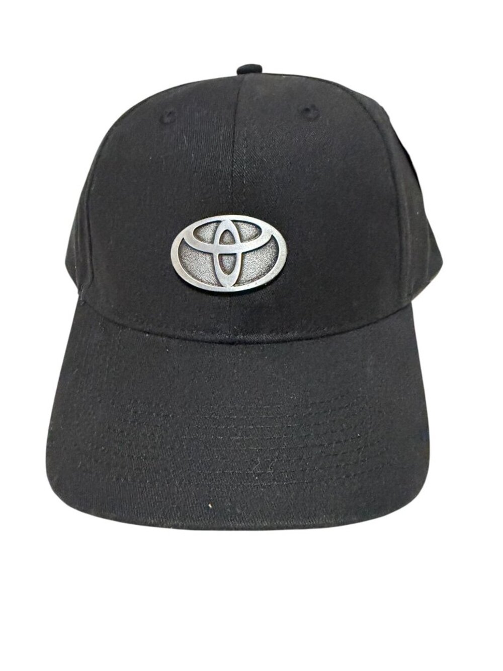 Toyota Black Flex Fit Baseball Cap Hat Fersten Worldwide Pewter Logo New